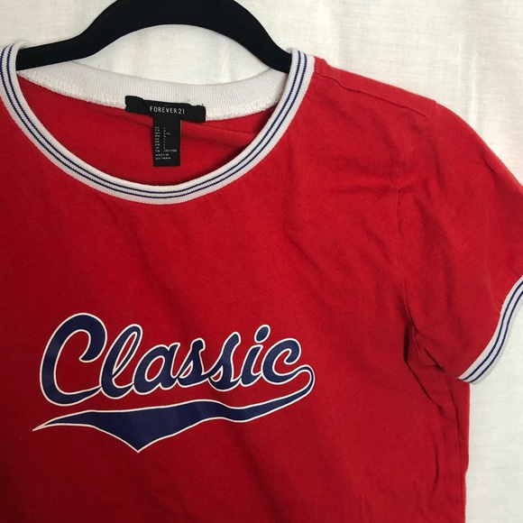 Classic” logo print  Red Top - Picture 3 of 6